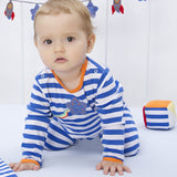 Baby Onesie - Albetta Shooting Star Baby Grows - Blue/White, 0-12 Months
