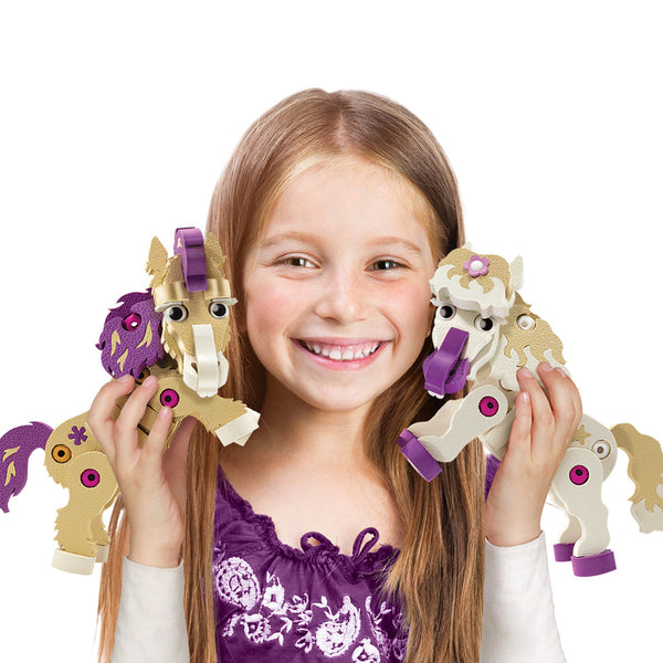 Kids Toy - Bloco Build A Friend Ponies - Animal Toy - Purple