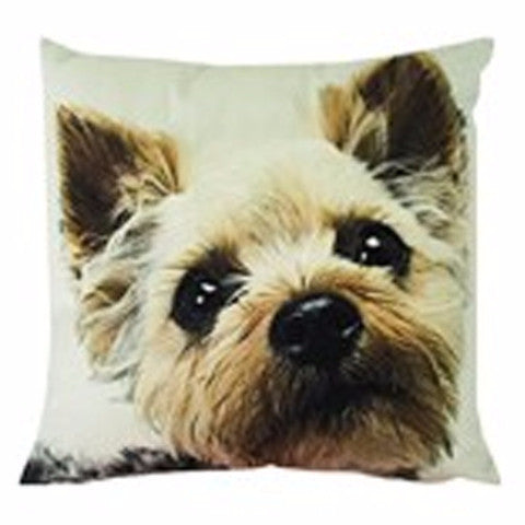 L & M Terrier Velvet Look Cushion